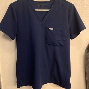 Navy Blue Figs Scrub Top
